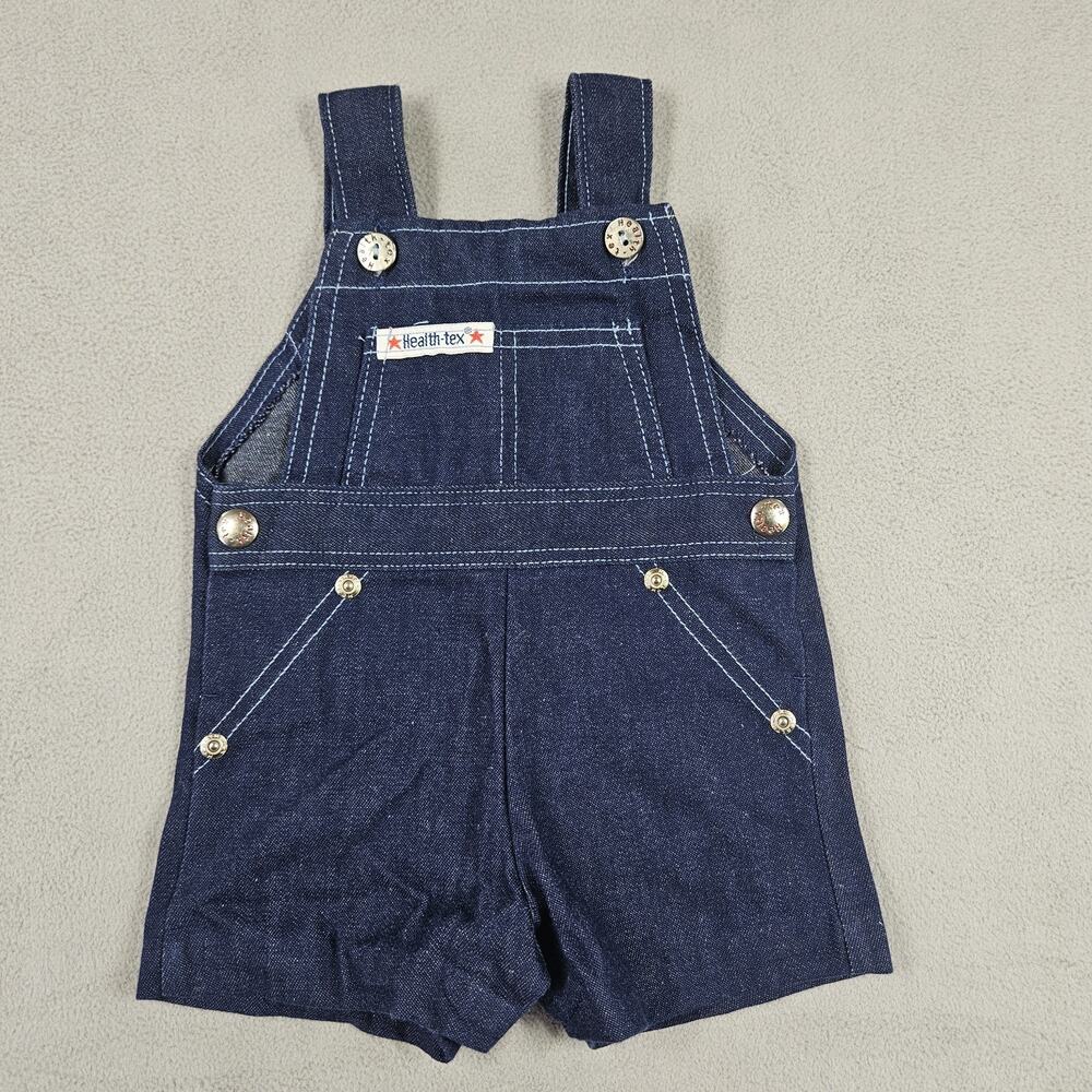 Vintage Health-tex Denim Shortalls Baby Boy 3 Months Retro Classic USA Overalls